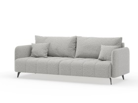Валериан диван трёхместный прямой Светло-серый, ткань RICO FLEX 108 в Среднеколымске - srednekolymsk.katalogmebeli.com | фото